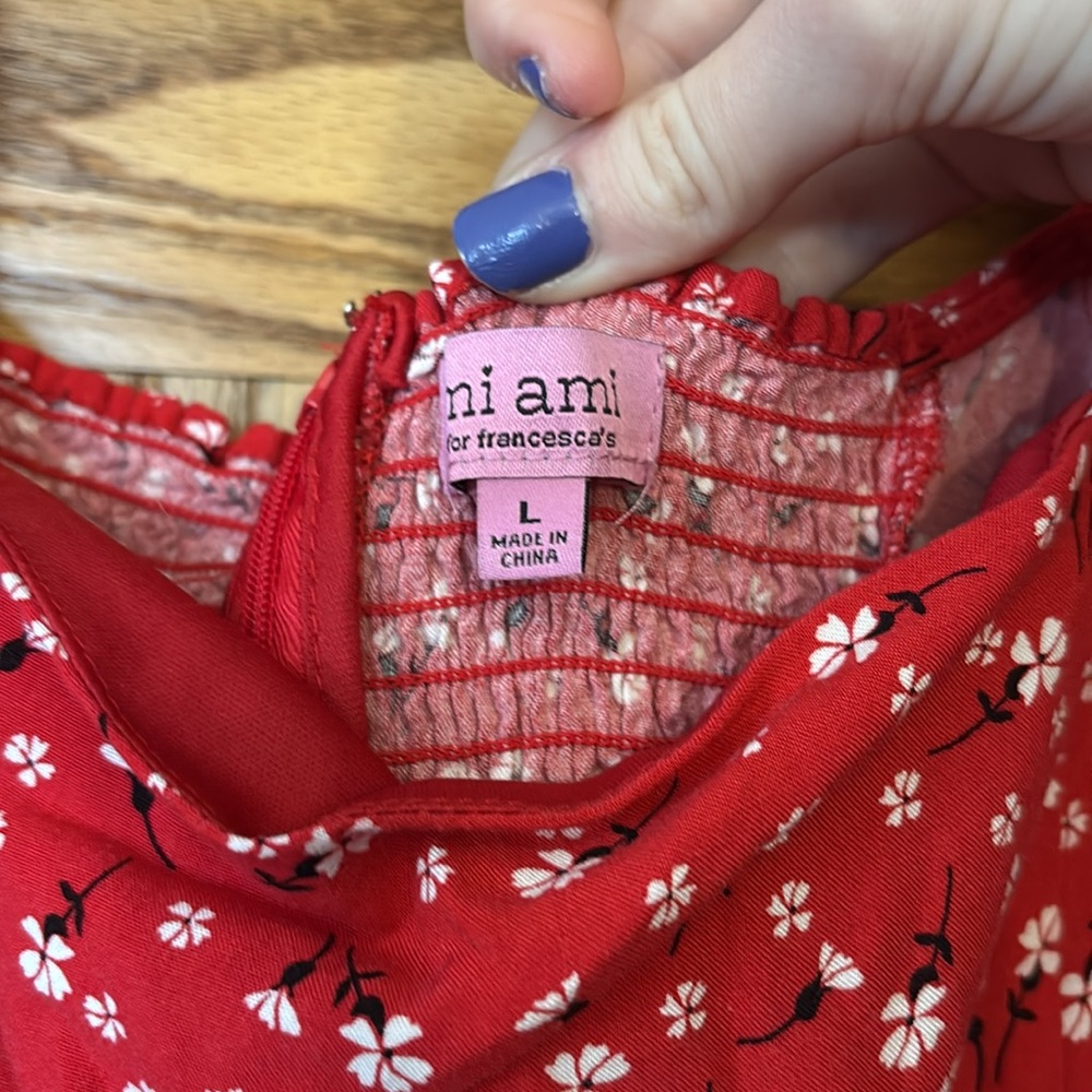 Red Floral Dress - Picture 4 of 4
